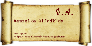 Veszelka Alfréda névjegykártya